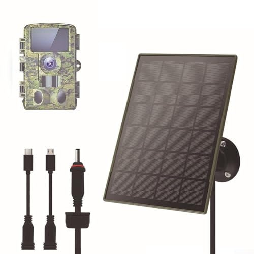 Zilimontt Panneau solaire rechargeable 6000 mAh Sortie IP66 étanche Kit de chargeur portable pour caméra de piste, caméra de faune, caméra de sécurité, camping en plein air, lumière LED