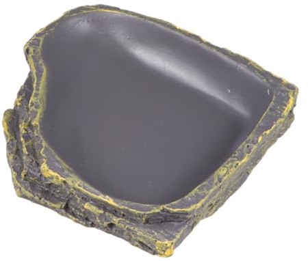 GALPADA Dicke Reptilienschale mit Hang Design Rutschfester Futter und Wassernapf für Kleine Echsen und Schildkröten Leicht zu Reinigen Platzsparend und Robust in Dunkelgrün