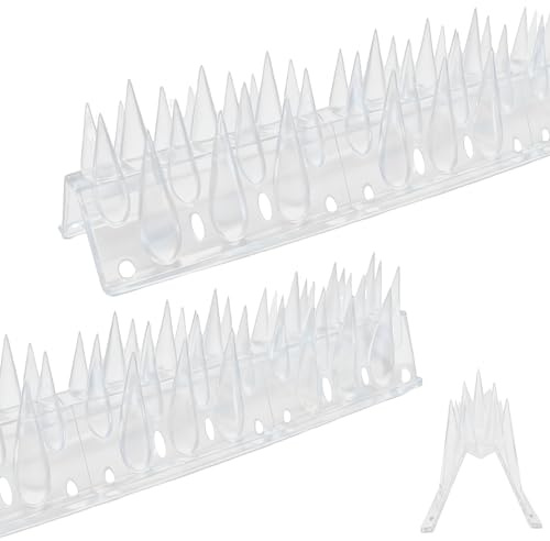 KOKMEYA 7.2m Pics Anti-Oiseaux, Pics à Pigeons Forme en M Extra Hauts 7cm pour Répulsif Pigeons, Pointes de Clôture et Mur pour Éloigner Oiseaux ou Chats, Répulsif Oiseaux, Transparent