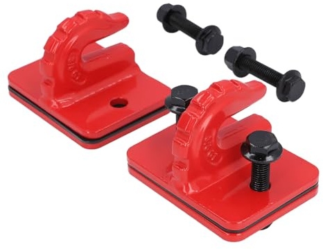 SUNGOOYUE Juego de Ganchos para Cubo de Tractor de Acero de Aleación, Gancho con Perno de Grado 70 de 3/8 para un Remolque Confiable, Juego de 2 (rojo)