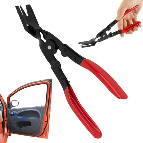ETUCYNG 2 Stück Panel-Clip-Entfernungszange, 23,5 x 3,2 cm, Werkzeug zum Entfernen von Zierleisten, Karbonstahl, Nieten-Entferner, für Polsterung, Innenbereich, Autotürverkleidung, Nieten-Entferner