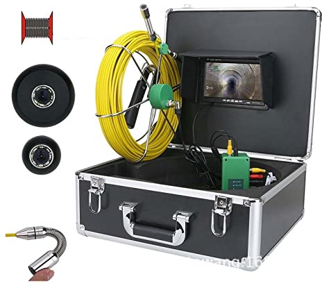 Fotocamera di ispezione del tubatura tubo fognario 7 pollici 1 mm Macchina for videocamera for endoscopica industriale impermeabile macchina 0m/20m/30m/40m/50m,Anticorrosione(F9117-50M)