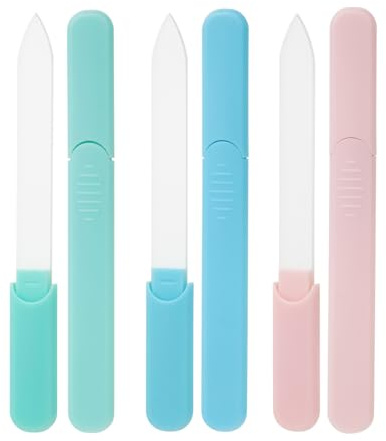 Luminaverde Nagelfil, 3 stycken nagelfilar för gel och naturliga naglar, glasfil för fingerniglar och manikyr