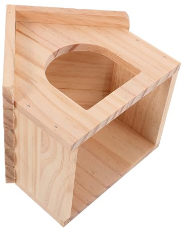 Beavorty Abri en Bois Naturel pour Cochons d'Inde et Hamsters Petite Cabane Confortable Cachette et Jouets Intégrés
