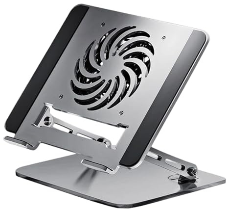Supporto per Laptop,Base Portatile con Ventilatore in Acciaio al Carbonio | Supporto Per Computer Da Tavolo E Notebook | Per Tablet, Notebook, Stampante, Divano, , Viaggio, Ufficio, Casa, Lavoro, Lett