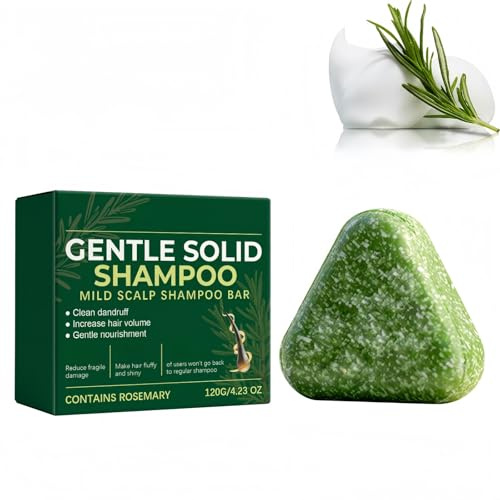 Nature Triangle Shampoo Bar,Korean Scalp Revival Bar & Plant-Based Solid Shampoo for Hair Growth,Gentle Cleansing 2 in 1 Shampoo & Conditioner for Greasy Hair,Travel & Volume,120g Natural Soap Bar