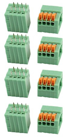 sourcing map 8Stk. KF141V 8P 2.54mm Abstand Feder Typ Leiterplatte Klemmenblöcke Stecker Grün DE de