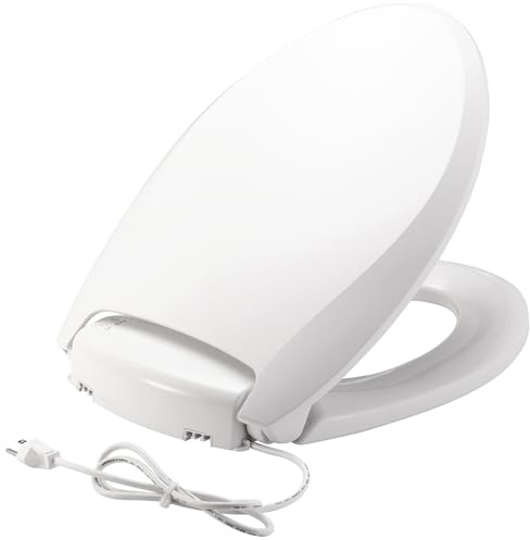 Bemis Radiance Plastic Toilet Seat, Elongated, White, H1900NL 000