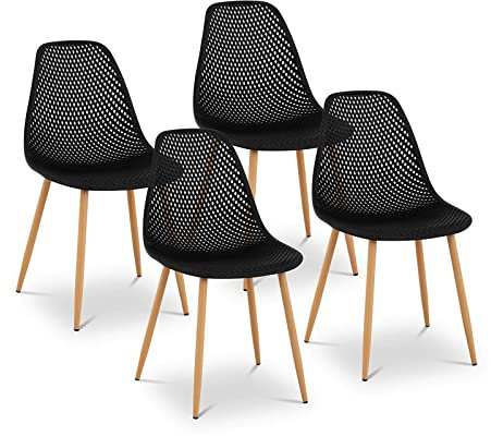 Fromm & Starck Star_SEAT_05 Stuhl 4er Set bis 150 kg Sitzfläche 52 x 46,5 cm schwarz Kunststoffstuhl Stuhlbeine Metall