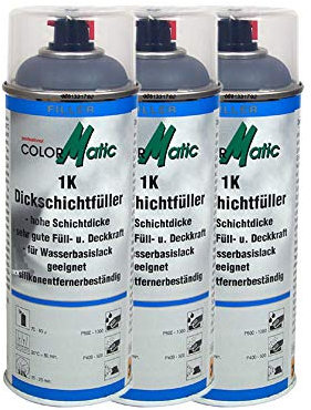 COLORMATIC 3X 1K Dickschichtfüller Acryl Spot& Teilelackierung Hellgrau 400Ml