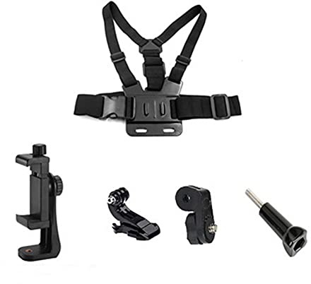 Asudaro Support de sangle de poitrine, sangle de poitrine de téléphone portable Support de téléphone portable réglable à 90 degrés adapté à un appareil photo de téléphone portable de 3,5 à 6,8 pouces