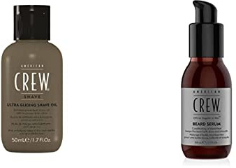 American Crew Aceite de Afeitado Ultra-Lubricante 50 ml & Aceite Barba Hombre, Sérum, Hidrata y Mantiene la Barba Arreglada, 50 ml