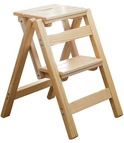 Collic Stiefhocker, Stepladders Dual-Use Multi-Layer Leiter Stufelhocker Dickerleiter Stuhl Innenklettertreppe/38Cm X 42Cm X 52Cm