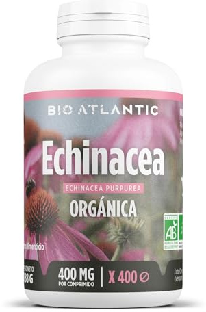 ✿ Echinacea purpurea Orgánica - 1200 mg por dosis diaria - 400 comprimidos - Alta Concentración, Formato Ahorro, Premium y Vegetal
