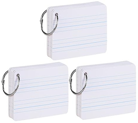 NUOBESTY 3stücke Englische Wortkarte Mit Pinyin Für Schüler Blanko-Karte Beidseitig Beschreibbar Hochwertiges Papier Lochgestaltet Für Eisenringe Praktisch Als Lesezeichen Und Grußkarte