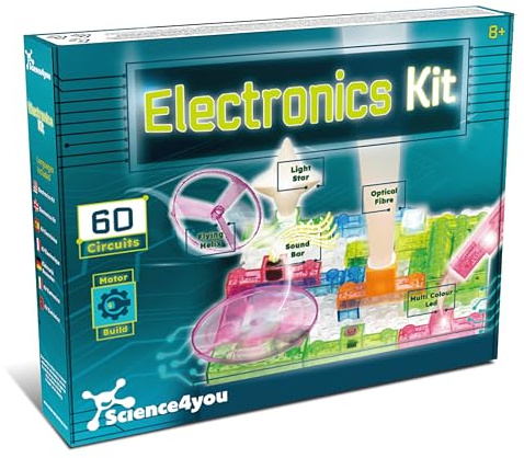 Science4you Kit de Electrónica para Niños – Juego de Circuitos, Kit Robótico, 60 Experimentos con Motor incluido, Juguete STEM, Juguetes Electrónicos y Educativos para Niños y Niñas de 8 9 10 11+ Años