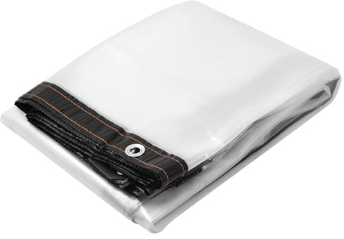 Telone Trasparente Con Occhielli, Telone Impermeabile In Pvc, Telo Protettivo, Telo Copertura Esterno, Resistente UV, Antipioggia, Antistrappo, Per Barche, Legno, Piscina, Mobili Da Giardino, 3 x 4m