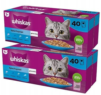 Whiskas Nassfutter für ausgewachsene Katzen Fisch-Auswahl in Gelee 80 Beutel à 85 g (6,8 kg)