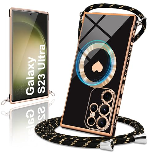 Micoden Handykette für Samsung Galaxy S23 Ultra 5G Necklace Hülle mit Band