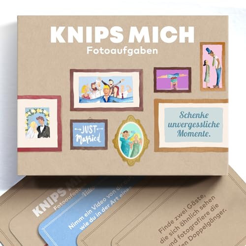 Chaoskarten Knips mich - Hochzeitsspiel mit Fotoaufgaben für Gäste - 80 + 3 Aufgaben für eine unvergessliche Hochzeit - Naturpapier Hochzeitsmission
