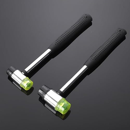 Marteau en caoutchouc double face 25-35 mm tête souple pour artisans bijoux, cuir, bois, revêtements sol - Poignée plastique légère