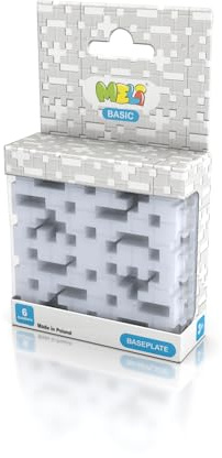 Meli Base Basic grigio – Set di 6 piastre da costruzione (8,4 × 8,4 cm) – Sistema a incastro per costruzioni stabili – Mattoncini compatibili – Giocattolo creativo per bambini dai 3 anni in su