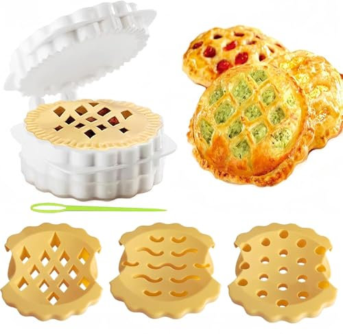 HENRYZH New Mini Pie Plate, 3 Shapes Multipurpose Pie Maker, Pocket Pie Mold, Manual Dough Sheeter, Autumn Pie Maker, Waffle Pie Maker, Plaid Cookie Mould, Classic Mini Hand Pie Mould