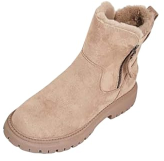 Generico Scarpe Pelliccia Donna Tronchetti Donna Invernali Stivali con cerniera laterale per donna Stivaletti alla caviglia Stivali corti Scarpe singole per Stivaletti Comodi Donna Stivali