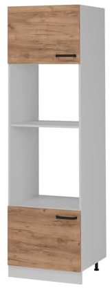 Vicco Armoire Micro-Ondes R-Line, Chêne de Force doré, 60cm sans Plan de Travail, pour Une Combinaison Libre au Sein de systèmes de Cuisine modulaires