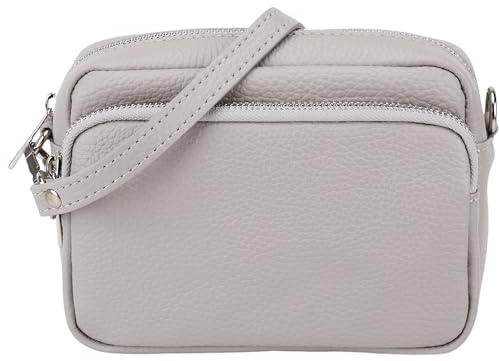 SH Leder Echtleder Umhängetasche Clutch kleine Tasche Abendtasche Alltagstasche mit Verstellbar Schultergurt 18x13cm Pia G394