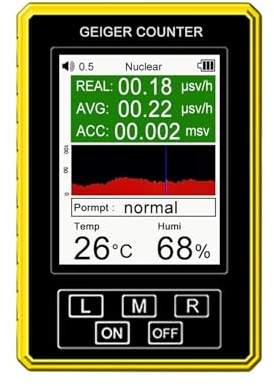 Rilevatore di Radiazioni, BR-9C-XR-3 Pro Display digitale portatile 2 in 1 Rilevatore di radiazioni nucleari elettromagnetiche Contatore Geiger EMF Tester accurato