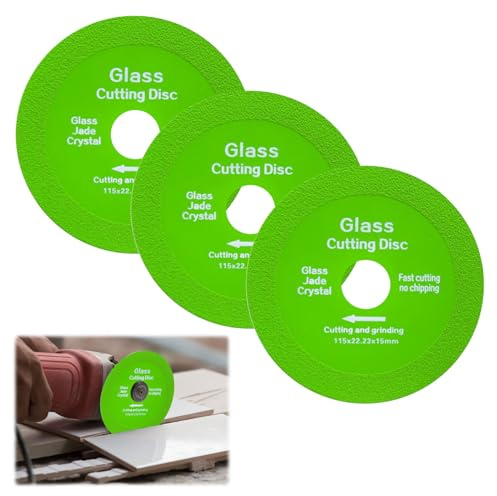 3 Pcs Glass Cutting Disc Set,Tile Cutting Disc for Angle Grinder,Tile Cutting Blade,Grinding Discs,Diamond Cutting Discs for Angle Grinder for Rock Slabs Ceramics Glass Marble