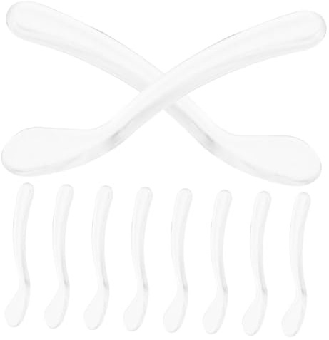 Gogogmee 10 pièces Spatules Cosmétiques pour Soins Peau Applicateurs Crème Visage Transparents Cuillères Maquillage Légères et Durables pour Salon de Beauté et Voyage