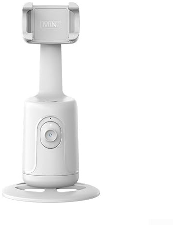 Cardán de seguimiento facial automático de 360 grados con ángulos ajustables y antivibración, compatible con teléfonos de 40 a 80 mm, operación de aplicación para imágenes claras (blanco)