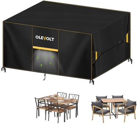 OLEVOLT Copertura Tavolo Esterno 160x80x74cm Telo Copritavolo da Esterno