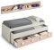 Habitdesign Cama Doble + 2 cajones y Estante, Modelo Nube, Acabado en Blanco Alpes y Rosa Pastel, Medidas: 199 cm (Largo) x 96 cm (Ancho) x 69 cm (Alto)