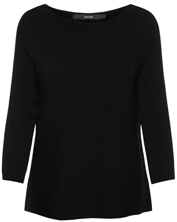 VERO MODA dam VMNORA 3/4 Boatneck blus NOOS 10210570, Svart (Black), M
