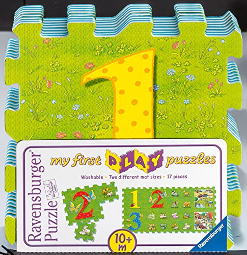 Ravensburger Kinderpuzzle - 03008 Erstes Zählen und Bauernhoftiere - Schaumstoff-Puzzle für Kinder ab 10 Monaten, mit 17 Teilen