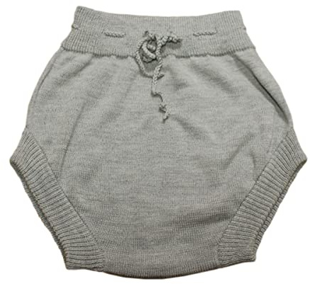 100% lana merino para adultos SOAKER tela cubierta de pañales, pantalones cortos de punto hechos a mano (grande, gris claro)