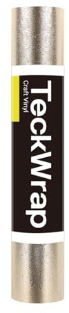 TECKWRAP Metallic Textured Chrome Vinyl Adhesive Vinyl for Craft Cutter 1ft x 5ft, Champagne Gold