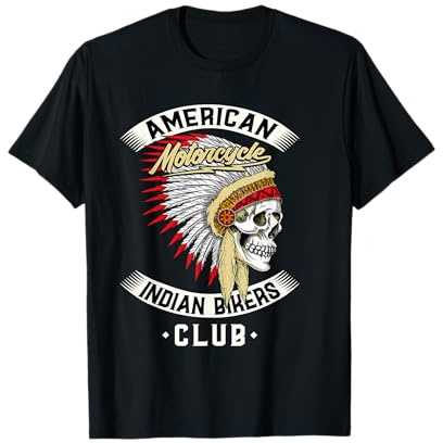 Motorradfahrer T-Shirts - Herren - Schwarz - S - Halbarm - Klassische Passform - Crew-Ausschnitt - Biker - Indian Motorrad - T-Shirt