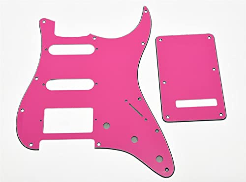 Dopro Strat HSS Gitarre Pickguard ST Back Plate Tremolo Cover für USA/Mexican FD Strat Pink 3-lagig