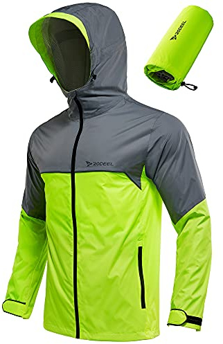 Rodeel Classic Men's Rain Jacket, Waterproof but Breathable Rain Coat, Light Weight and Packable, for Outdoor Sports such as Fishing, Hunting, Hiking