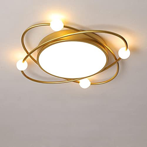 LED-Deckenleuchte Kreativ Oval Schlafzimmerleuchte, 5-flammig, Deckenlampe Warmes Licht LED Golden Aluminium Modern Fixtures, 19.68〃(50cm) Kronleuchter Rund für Wohnzimmer, Esszimmer, Büro, Küchen 35W