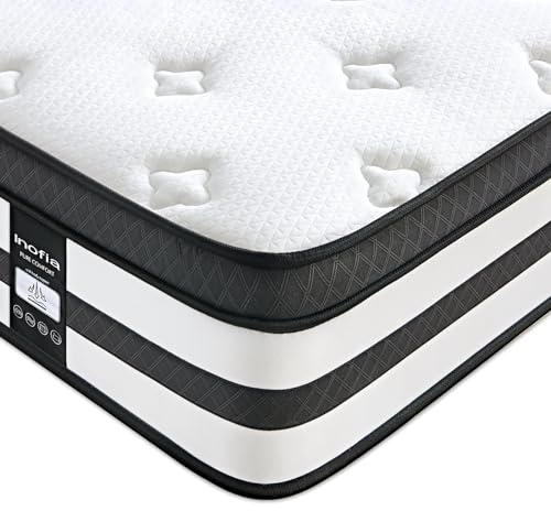 Inofia King Size Mattress Memory Foam 5FT, 11 Inch Hybrid Sprung Mattress with Fire Resistant, Responsive Zoned Support & Motion Isolated,100 Night Home Trial, LUXE Collection