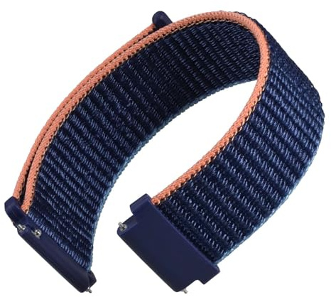 WOCCI Justerbart sportklockarmband i nylon med kardborreband, klockarmband med snabbkoppling för män och kvinnor, bandbredd 18 mm 20 mm 22 mm, Marinblå, 22mm
