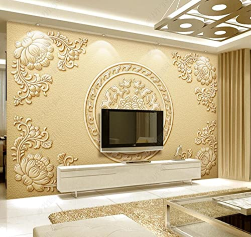 Mural Wallpaper Sandstone Embossed Flowers Photo Wallpaper 3D Effect Living Room Bedroom Decoration Wall Covering