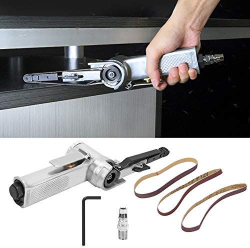 10 mm Bandschleifer, pneumatisch 10 mm Poliermaschine Schleifmaschine Luftschleifen für Möbel Holz Glas Metall 3 8 Zoll Luft schnell 1 4 Zoll Draht 16000 U/min Mini 34 cm Zoll
