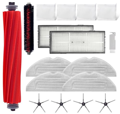 Home Times Zubehör-Set für Roborock S7 Pro Ultra/Roborock S7 MaxV Ultra, 1 Walzenbürste, 1 selbstreinigende Bürste, 2 Hepa-Filter, 4 Seitenbürste, 4 Wischtücher, 4 Staubbeutel