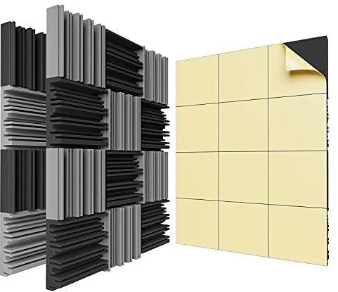 Daroplo 1Set Selbstklebend Schallsicherheit Schaumstoffplatten 12 X 12 X 2 Akustikschaum Hohe Resilienz Schallabweisung Polsterung